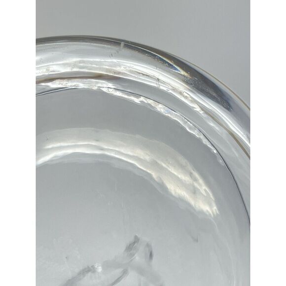 ROSENTHAL Germany Clear Crystal Signed 9" Pinch Lip Pitcher Handle Heavy Bottom - Picture 5 of 6